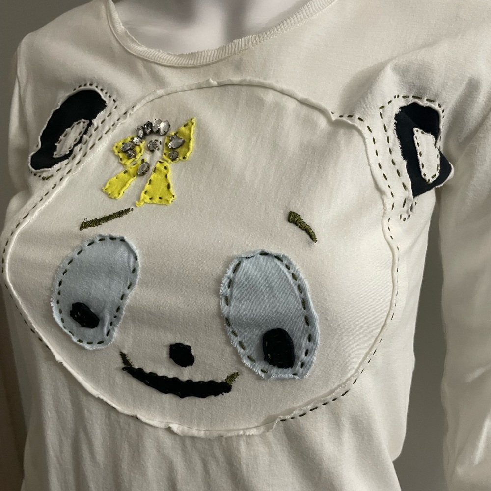 Trust Toilette  embroidered white top size M , Italy